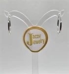 זוג עגילים דגם חישוק עגול קוטר 18 מ"מ בזהב לבן 14K