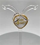 זוג עגילים דגם חישוק עגול קוטר 18 מ"מ בזהב לבן 14K 2