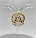 זוג עגילים דגם חישוק עגול קוטר 25 מ"מ בזהב צהוב 14K 2