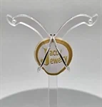 זוג עגילים דגם חישוק עגול קוטר 25 מ"מ בזהב לבן 14K 2