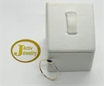 טבעת דגם עין מרקיזה כחולה משובצת אבני זירקון זהב צהוב 14K 2