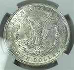 מטבע כסף מורגן דולר ארה"ב דירוג MS63 שנת 1921 2