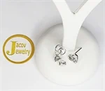 זוג עגילים דגם לב מסולסל וחלק סוגר פרפר בכסף 925 2