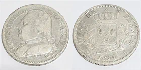 מטבע כסף עתיק לואי XVIII צרפת 5 פרנק שנת 1814 B
