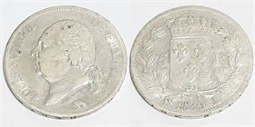 מטבע כסף עתיק לואי XVIII צרפת 5 פרנק שנת 1819 A