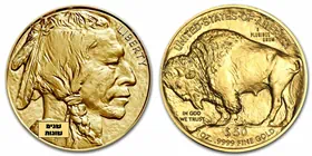 מטבע זהב באפלו ראש אינדיאני, 50 דולר ארה"ב