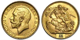 מטבע זהב ג'ורג' החמישי פאונד בריטניה