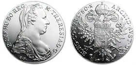 מטבע כסף עתיק מריה תרזה 1 טאלר אוסטריה שנת 1780