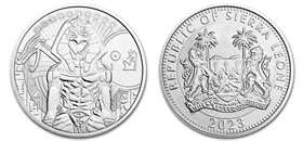 מטבע כסף ראה מלך כל האלים המצריים 1 דולר הרפובליקה של סיירה לאון שנת 2023