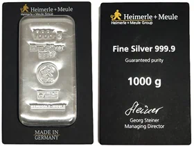 מטיל כסף HEIMERLE MEULE של 1000 גרם גרמניה