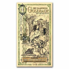 שטר הזהב 1 Goldback ניו המפשייר ארה"ב