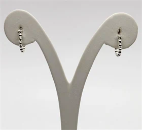 זוג עגילים דגם חישוק כדורי קוטר 14 מ"מ בכסף 925