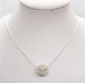 שרשרת דגם כדור תחרה בכסף 925