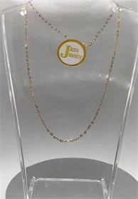 שרשרת חוליות דגם לבבות זהב צהוב 14K קוטר חוליה לב 3 מ"מ באורך 42 ס"מ