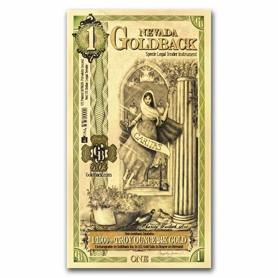 שטר הזהב 1 Goldback נבדה ארה"ב