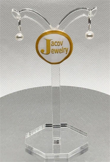 זוג עגילים דגם חישוק פנינה טבעית בכסף 925