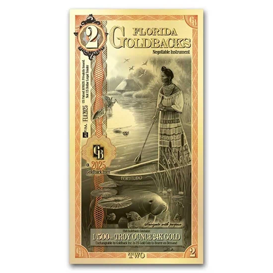 שטר הזהב 2 Goldback פלורידה ארה"ב